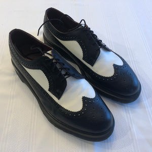 Dr. Martin Black and White Smooth Brogue Bexs Shoe